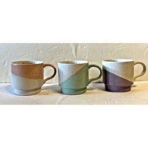 Mainstays Stoneware Coffee Mug "get It girl!" & Cute Saying Speckled Stackable 3